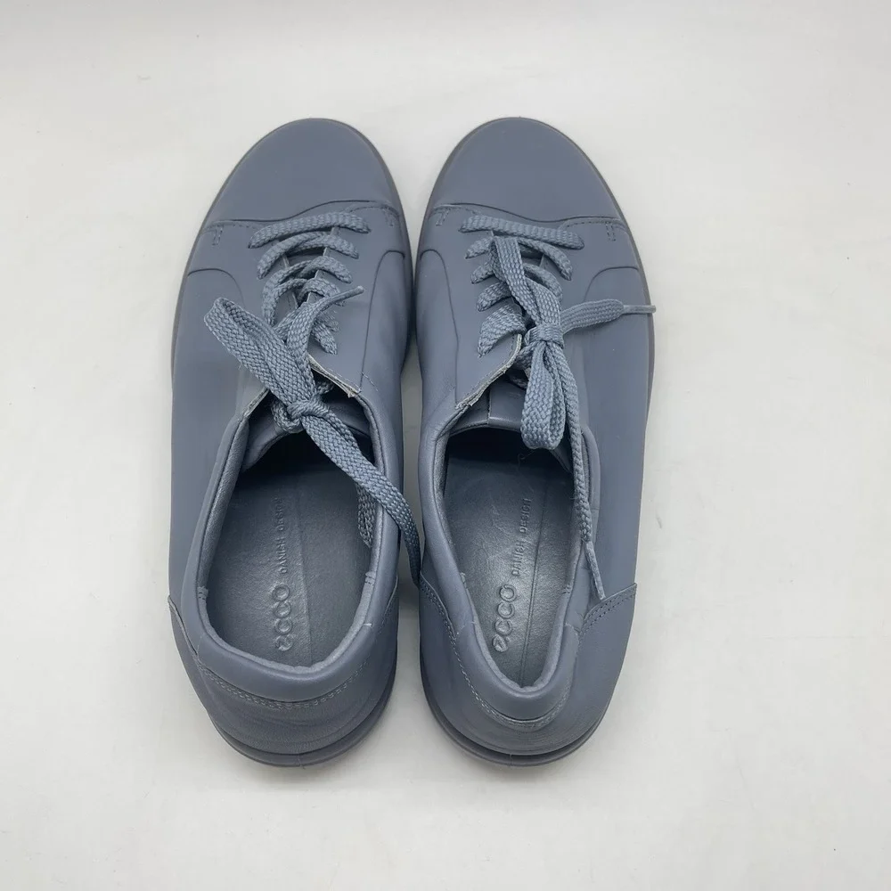 Ecco Soft 7 Mono 2.0 Sneakers Womens 10 Blue Leather Lace Up Casual Comfort Shoe